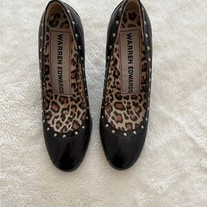 Warren Edwards Black Studded Women's Heels Size 7.5